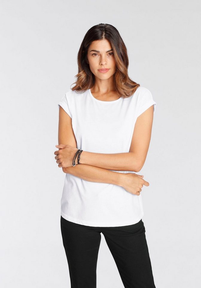 Boysen's T-Shirt im Basic-Stil, weicher Baumwoll-Jersey, viele Farben und Größen (Packung, 4er-Pack) figurumspielende Passform, Rundhalsausschnitt – Bild 4 von 5