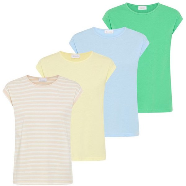 Boysen's T-Shirt im Basic-Stil, weicher Baumwoll-Jersey, viele Farben und Größen (Packung, 4er-Pack) figurumspielende Passform, Rundhalsausschnitt
