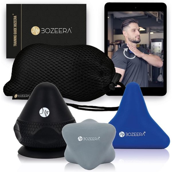 BOZEERA Massageball Triggerpunkt Drücker Set, Triggerdinger mit Saugnapf, Für Muskelschmerzen & Verspannungen 3-tlg., Triggerpunkt Massagegerät, Schmerzfrei Drü