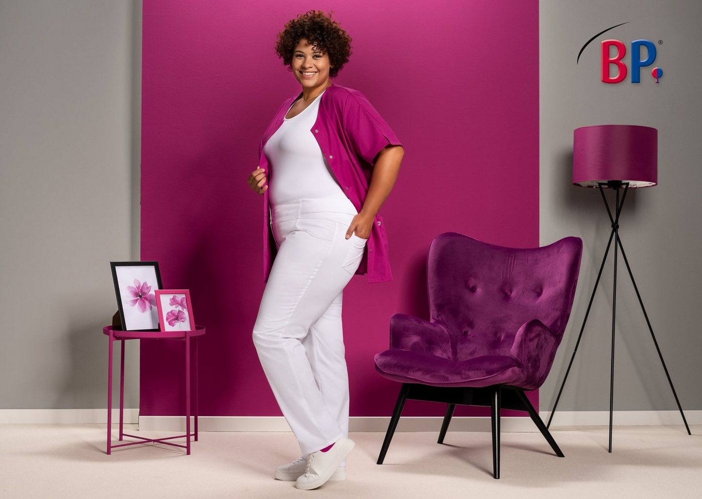 bp Stretch-Hose Shape Fit Damen Hose, weiß Industriewäsche geeignet – Bild 3 von 3