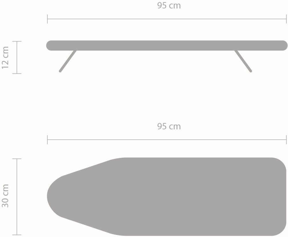 Brabantia Bügelbrett Bügeltisch S, 95 x 30 cm, TableTop, Bügelfläche 95x30 cm, Fairtrade-zertifiziert – Bild 4 von 4