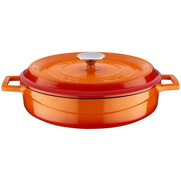 LAVA Bräter LAVA Emaillierter Gusseisen-Schmortopf mit Deckel, Ø 28 cm, 3,51 Liter, Gusseisen (2-tlg), emailliertes Gusseisen, backofengeeignet