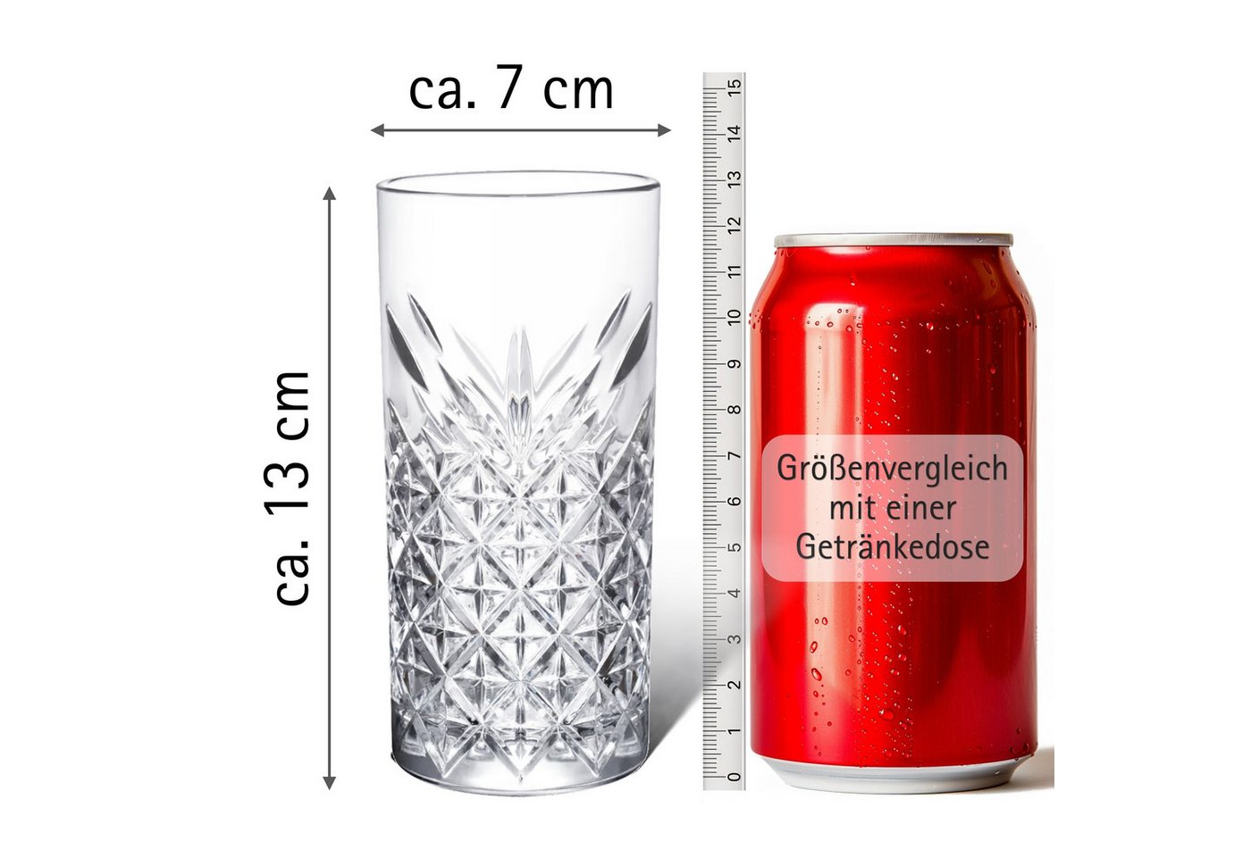 Brahmstein Gläser-Set Trinkgläser Set Wassergläser 6er Set für Cocktails Wasser, Softdrinks, 6-tlg., 6-teilig, Wassergläser-Set, 280ml – Bild 3 von 5