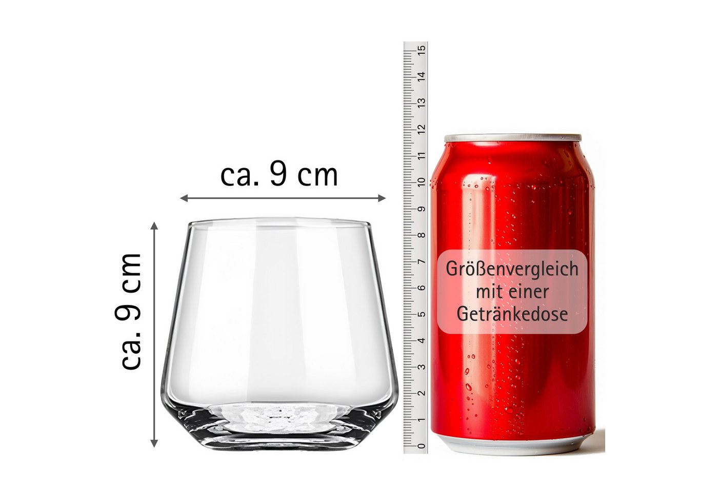 Brahmstein Gläser-Set Trinkgläser Set Wassergläser 6er Set für Cocktails Wasser, Softdrinks, 6-tlg., 6-teilig, Wassergläser-Set, 385ml – Bild 3 von 5