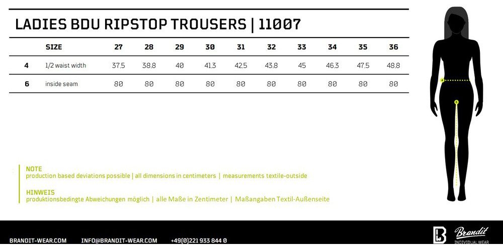 Brandit Cargohose Women Bdu Ripstop Pants – Bild 5 von 5