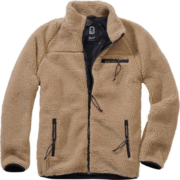 Brandit Motorradjacke Teddyfleece Jacke Atmungsaktiv reißverschluss