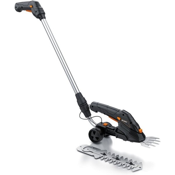 Brandson Akku-Grasschere Rasenschere, elektrische Garten Strauchschere, Teleskopstange 90-130cm, bis 1.3 m Arbeitshöhe, (Set, mit Akku und Ladegerät), mit Räder