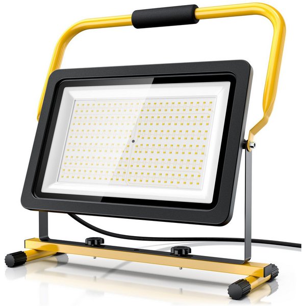 Brandson Baustrahler 150 Watt LED, Arbeitsscheinwerfer, Bauscheinwerfer, Arbeitsleuchte, LED fest verbaut, Warmweiß, extrem hell für Baustelle, Werkstatt und Ev