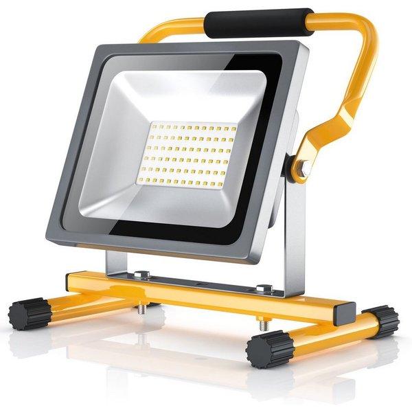 Brandson Baustrahler LED, für Innen- & Außenbereich, 30W, 2500 Lumen, IP65 (wasserfest), LED fest verbaut, für Baustelle, Werkstatt, Garten und Hobbyraum, wette