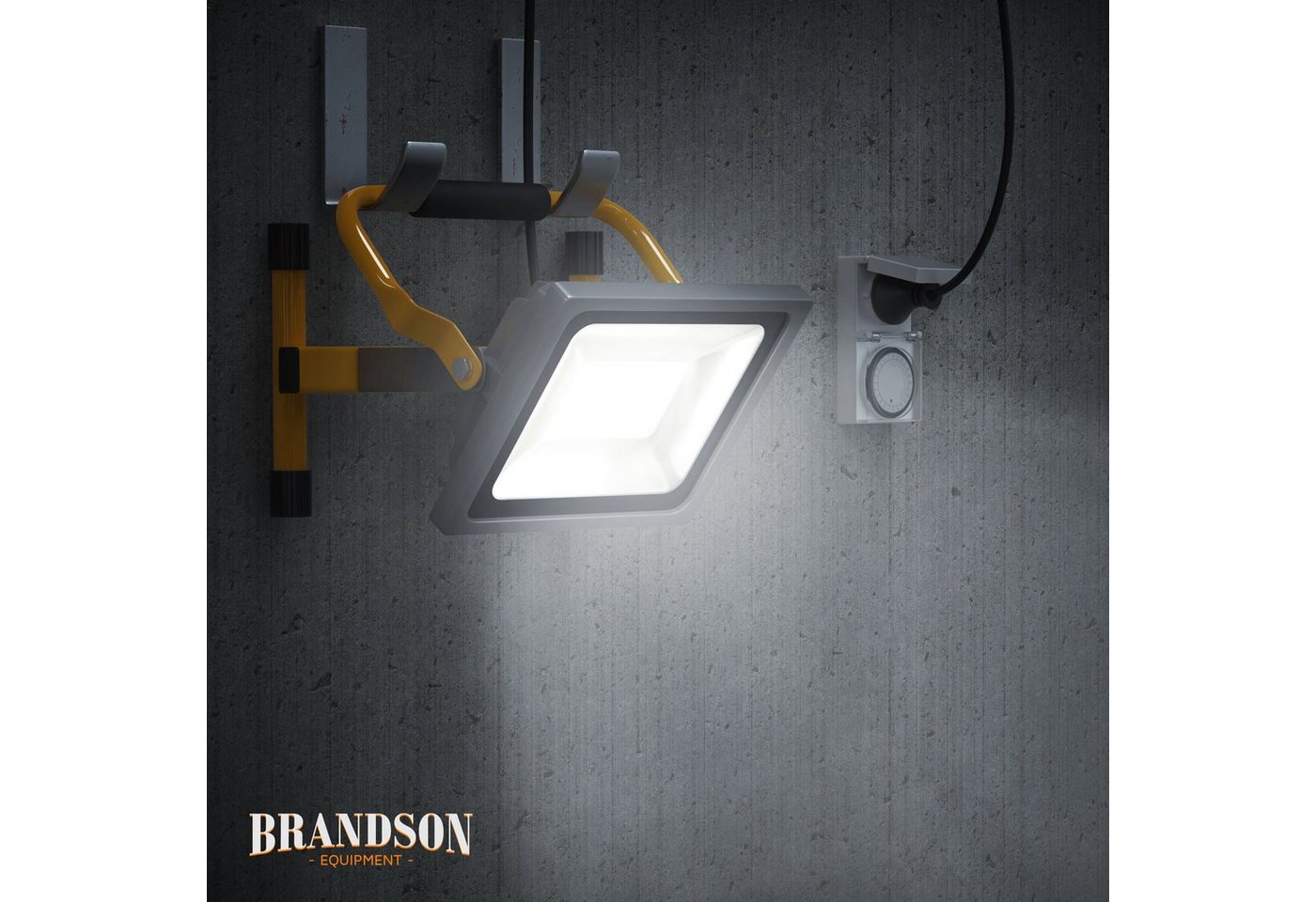 Brandson Baustrahler LED, für Innen- & Außenbereich, 30W, 2500 Lumen, IP65 (wasserfest), LED fest verbaut, für Baustelle, Werkstatt, Garten und Hobbyraum, wette – Bild 2 von 5