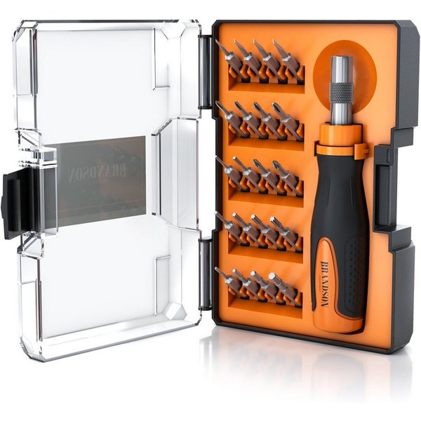 Brandson Bit-Schraubendreher Set 21-teilig, Minibits 4 mm, Schlitz, Kreuzschlitz, Sechskant, Torx, (1 St), Innensechskant, Schraubenzieher Satz, Steckschlüssel,
