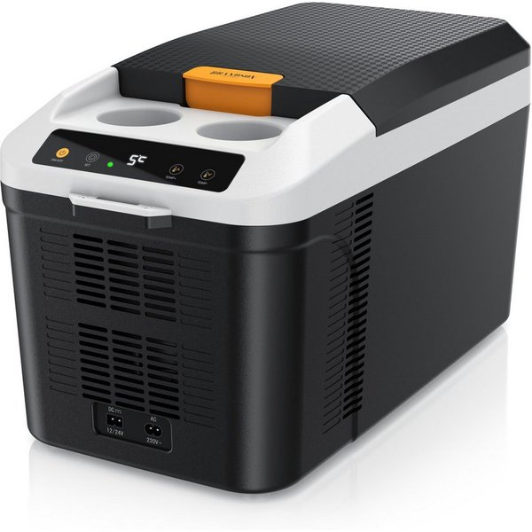 Brandson Elektrische Kühlbox 14 L, Kühlt & hält Warm, von max. -9 bis +65°C, für Mittelkonsole, 14 l, 230 V Netzspannung und 12 V KFZ Auto Bordspannung, mit Get
