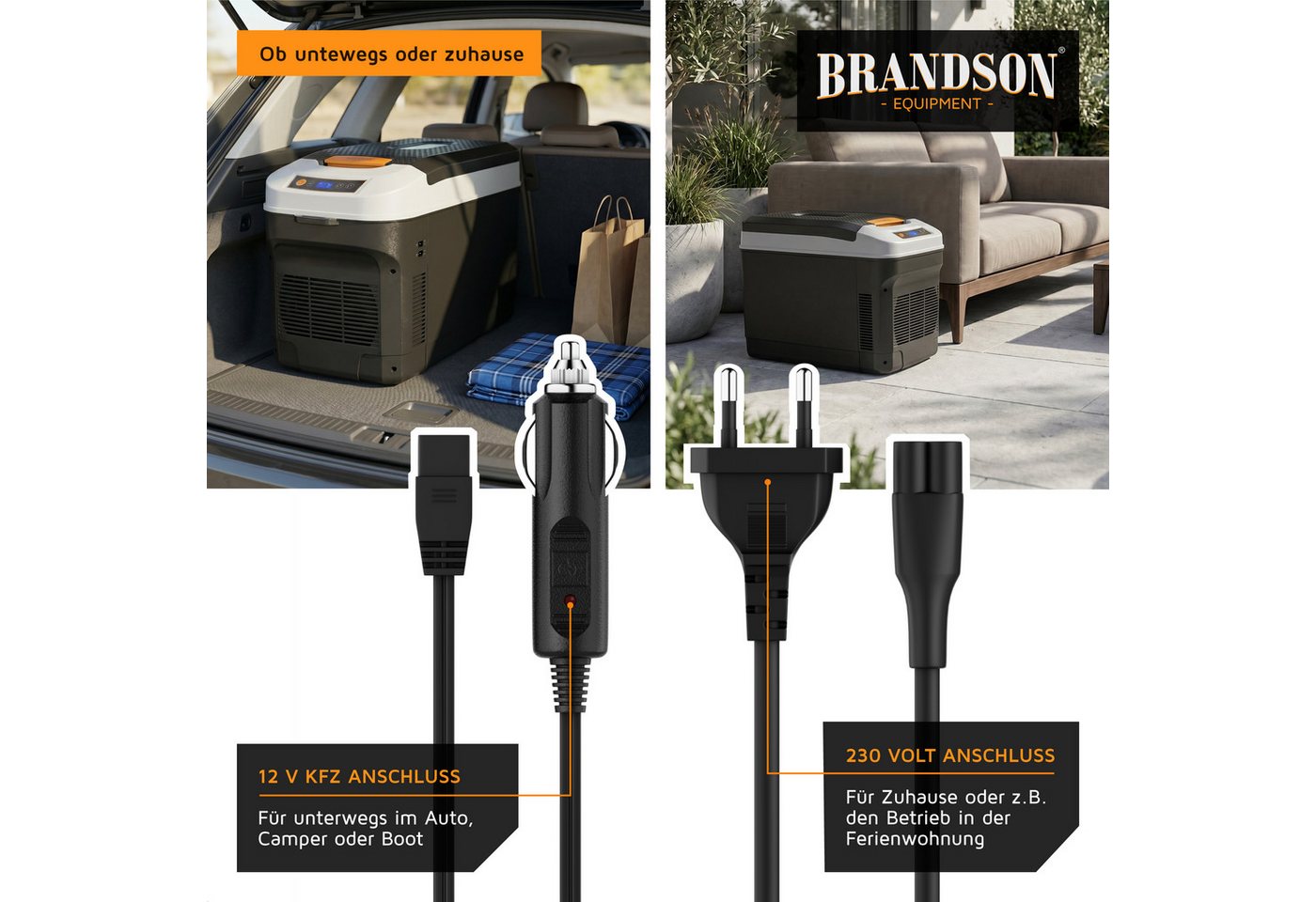Brandson Elektrische Kühlbox 21 L, Kühlt & hält Warm, von -18 bis +65°C, Sichtfensterdeckel, 21 l, LCD-Display, ECO-Modus, Tragegurt, mobil und leise, für Campi – Bild 4 von 5