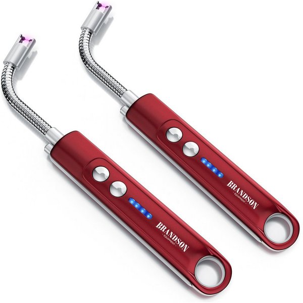 Brandson Feuerzeug elektrisch, Lichtbogen Stabfeuerzeug USB aufladbar (2-St), Kerzenanzünder für Küche, Kerzen, Gasherde, Grill, Kamin, flammenlos
