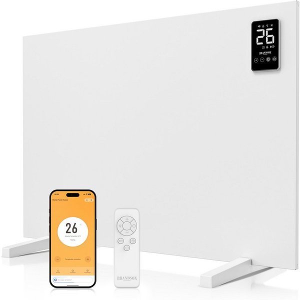 Brandson Infrarotheizung 450 W mit App, Fernbedienung & Trockengestell, Elektroheizung, Tuya & Alexa, Timer 1–24 h, ECO, Wand-/Standmontage