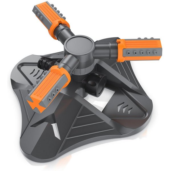 Brandson Kreisregner Garten Sprinkler, 360° Rasensprenger, 3 Arm Rasensnsprikler rotierend, 21 cm lang, (1-St), Sprenger Bewässerungssystem, Bewässerungsanlagen