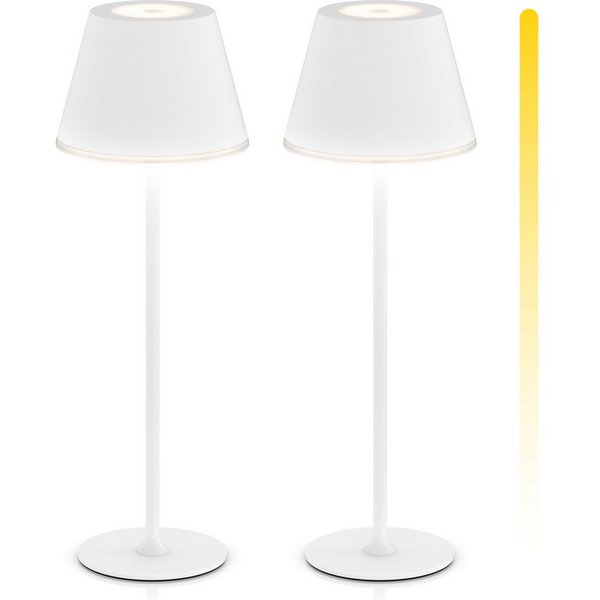 Brandson LED Tischleuchte mit Akku, Kabellos, mit Touch, Helligkeit stufenlos dimmbar, aus Metal, Dimmfunktion, Ein-/Ausschalter, Farbwechsel, mehrere Helligkei