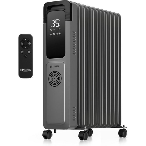 Brandson Ölradiator mit Heizlüfter, 3 Heizstufen, Timer, Fernbedienung, Rollen, 2900 W, ECO- & Frostschutz-Modus, LED-Display, Kippschutz, Kindersicherung