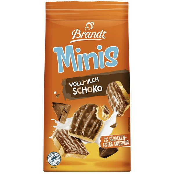 Brandt Brot, Brandt Minis Vollmilch Schokolade Zwieback doppelt gebacken 95g