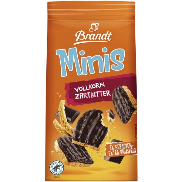 Brandt Brot, Brandt Zwieback Minis Vollkorn Zartbitter feinherbe Schokolade 95g