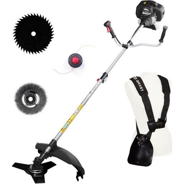 BRAST Benzin-Motorsense Freischneider Multitool, 4 Modelle, 1,0kW(1,36PS) - 2,2kW(3PS), Easy-Start, Rasentrimmer, Fugenbürste, 3-/40-Zahn-Messer