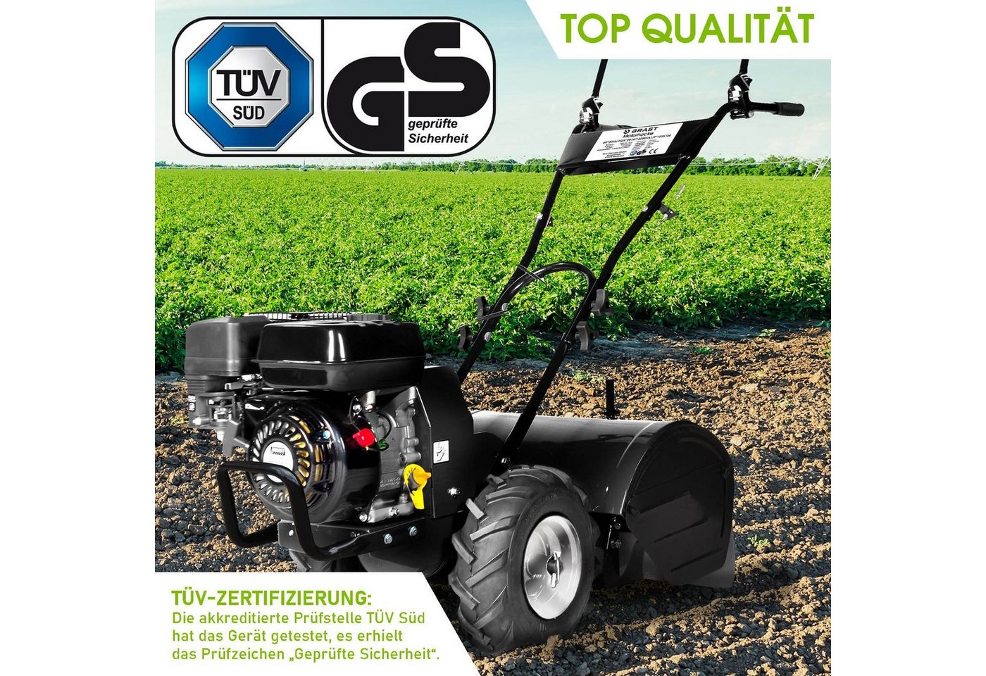 BRAST Benzinmotorhacke Ackerfräse 5,15kW(7PS) Selbstantrieb Gartenfräse TÜV geprüft, 50,00 cm Arbeitsbreite – Bild 2 von 5