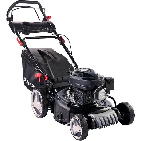 BRAST Benzinrasenmäher mit Antrieb 3,5kW(4,76PS), 46 cm Schnittbreite, TÜV geprüft, 4 Takt OHV Motor, 60L Fangkorb, massives Stahlgehäuse