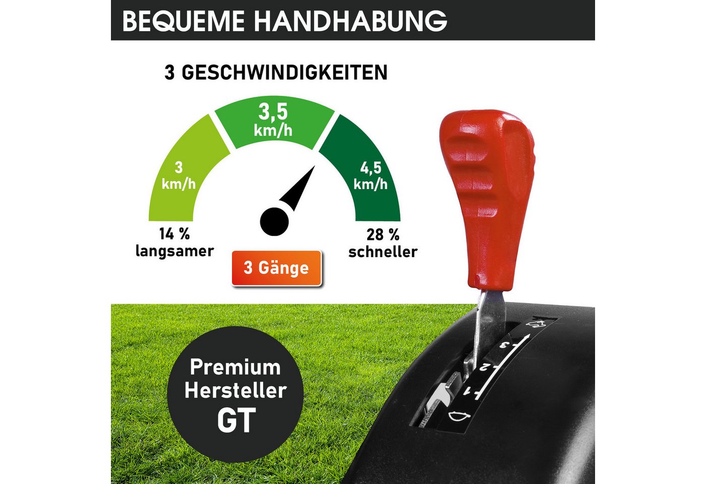 BRAST Benzinrasenmäher mit Antrieb 5,2kW (7PS) inkl. Motoröl, TÜV, 55 cm Schnittbreite, 60L Fangkorb, 4 Takt OHV Motor, Stahlgehäuse, Speed – Bild 4 von 5
