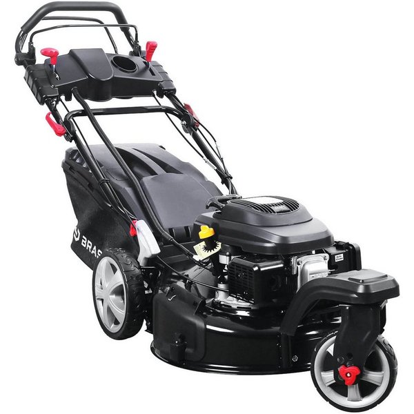 BRAST Benzinrasenmäher Trike 5,2kW(7PS) mit variablen Antrieb, Elektrostart, 4 Takt OHV Motor, 53 cm Schnittbreite, TÜV, 30-80mm Schnitthöhe, 60L Fangkorb, Stah