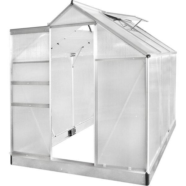 BRAST Gewächshaus Aluminium mit Fundament rostfrei 190x190x195cm TÜV geprüft, BxTxH: 190 x 190 x 195 cm, wetterfestes hochwertiges Aluminium, Temperaturbeständi