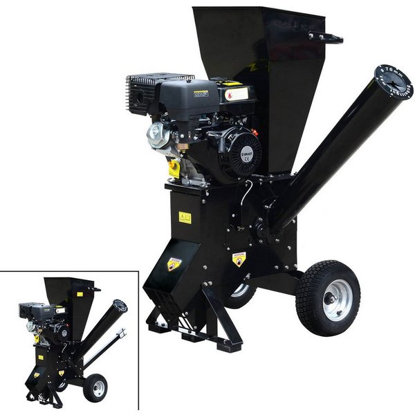 BRAST Häcksler Schredder Benzin, 2 Modelle, 2 Messersysteme mit 22 Messer, 7,6 cm max. Astdurchmesser, (5,2kW (7 PS), Transportreifen & Griff)