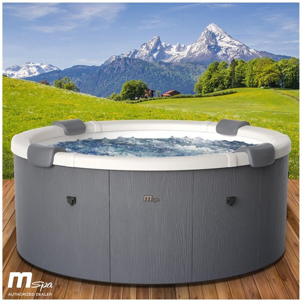 BRAST Whirlpool MSpa Denver & Rova mit Fester Außenwand, Ø182x70cm, Aufstellbecken, (Stromsparend, LED Beleuchtung), für 6 Personen, Ganzjähriger Einsatz