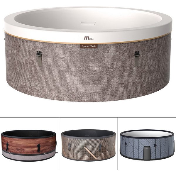 BRAST Whirlpool MSpa Verto-Serie, 5 Modelle, In- Outdoor Pool, Winterfest, Aufstellbecken, (MSpa Cocoon für 6 Personen mit Schaumstruktur, Ø180x65cm, 130 Massag