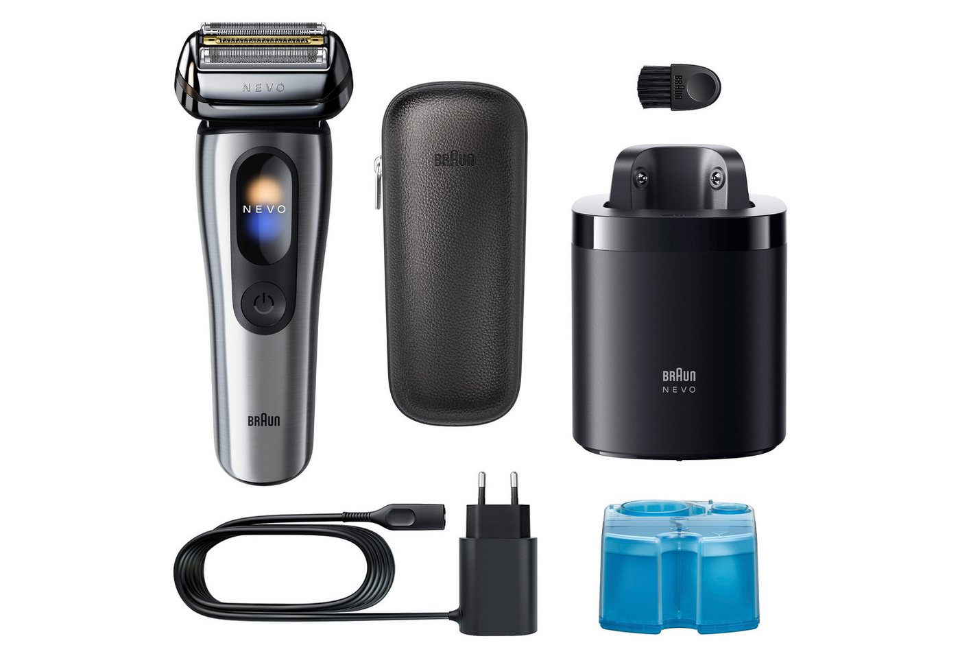 Braun Elektrorasierer NEVO 15000cc, SmartClean-Plus-Reinigungsstation, integrierter Präzisionstrimmer, AeroTouch, Smart Display, 7-in-1 Care System, Reiseetui,  – Bild 2 von 5