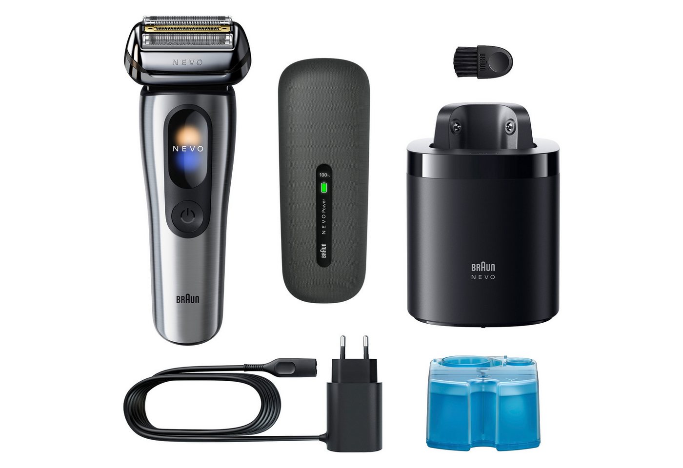 Braun Elektrorasierer NEVO 17000cc, SmartClean-Plus-Reinigungsstation, integrierter Präzisionstrimmer, AeroTouch, Smart Display, 7-in-1 Care System, Lade-Reisee – Bild 2 von 5
