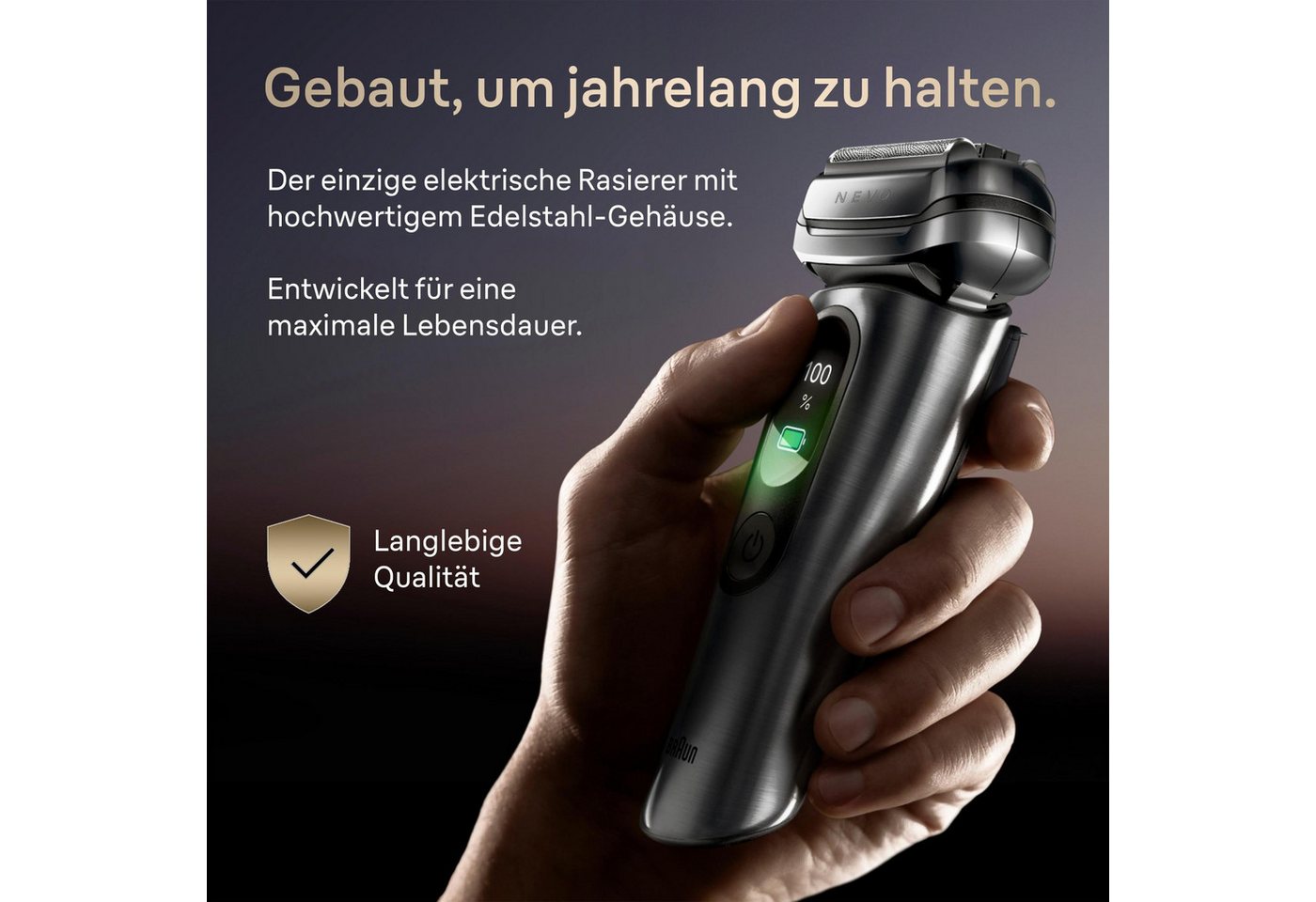 Braun Elektrorasierer NEVO 17000cc, Wasserdichter Akku-Rasierer mit 5 Klingen – Bild 5 von 5