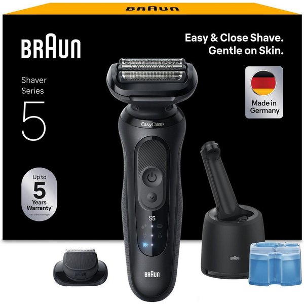 Braun Elektrorasierer Series 5 52-N7200cc, Reinigungsstation, Wasserdichter Folienrasierer, mit Präzisionstrimmer