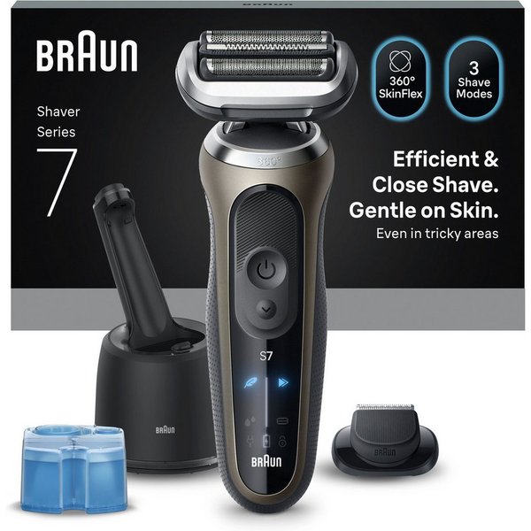 Braun Elektrorasierer Series 7 72-C7200cc, Reinigungsstation, Bis zu 60 min, 4in1 SmartCare Center, +1 Aufsatz, 100% Wasserdicht
