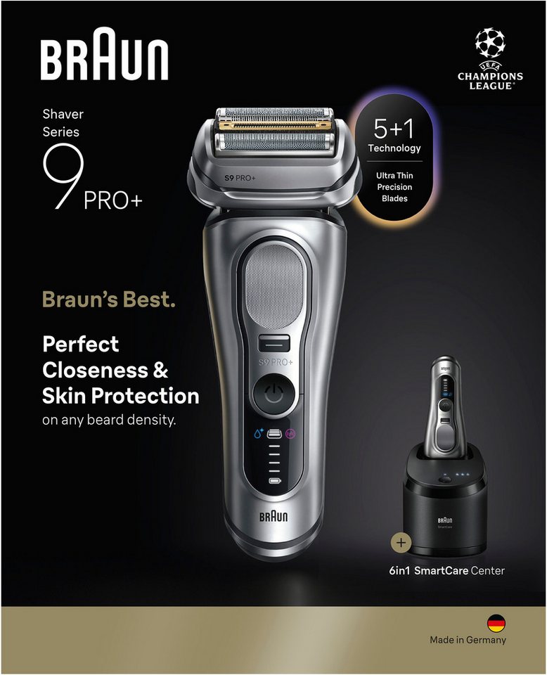 Braun Elektrorasierer Series 9 9667cc, Smart Care Center, integrierter Präzisionstrimmer, Pro-SensoAdapt, SmartCare Center, 5+1 ultradünne Präzisionsklingen – Bild 5 von 5