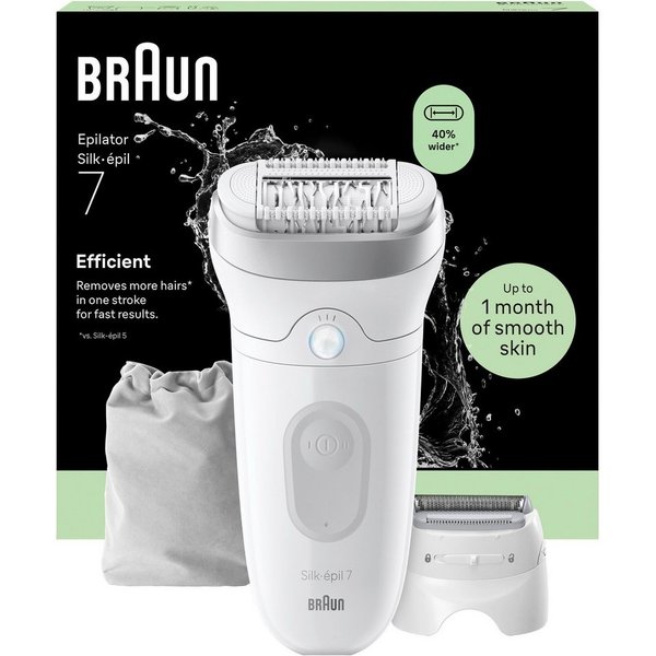 Braun Epilierer Silk-épil 7 SE7-041, Rasier- & Trimmeraufsatz, Wet&Dry