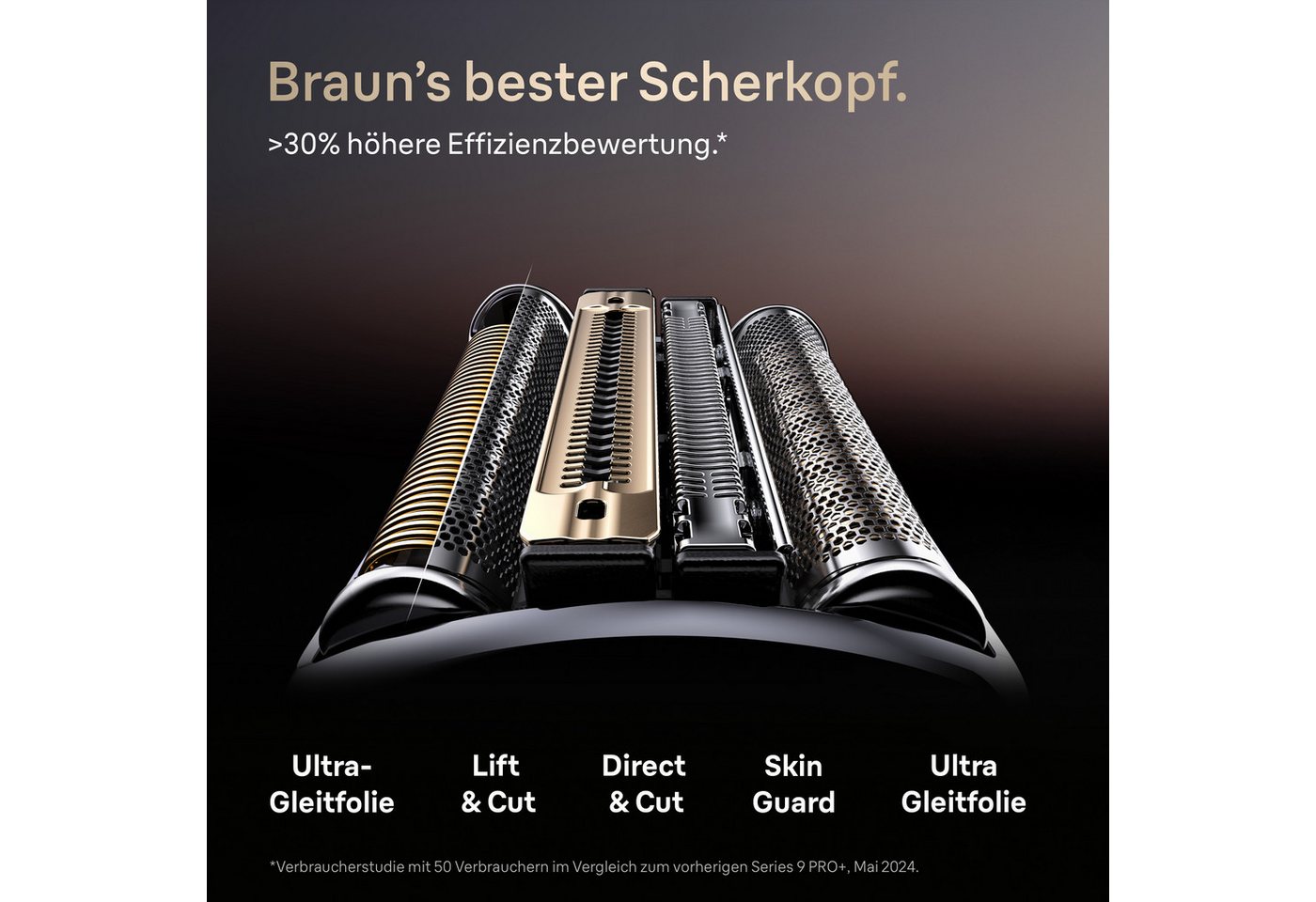 Braun Ersatzscherkopf NEVO Silver, 100% Leistung, Kompatibel mit NEVO Rasierern, Silber – Bild 4 von 5