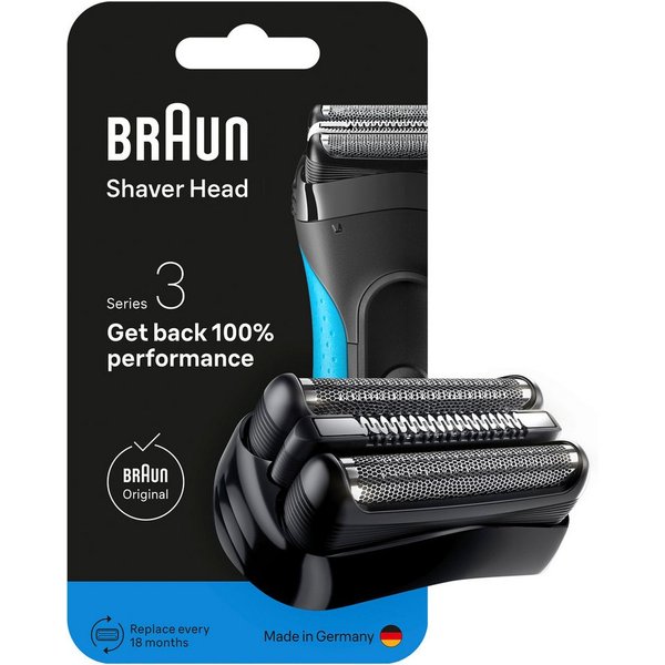 Braun Ersatzscherkopf Series 3 21B, Kompatibel mit allen Braun Series 3 Rasierern, ORIGINAL vom Hersteller