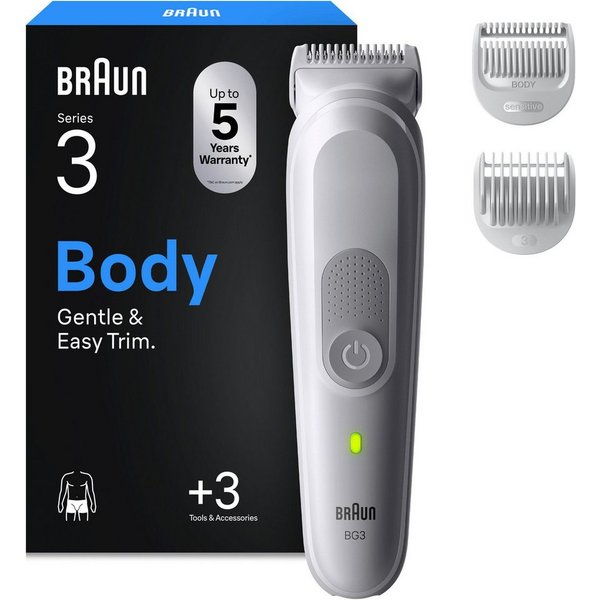 Braun Haarschneider Bodygroomer BG3530, Extra Hautschutz, 80 Min Akkulaufzeit, wasserdicht