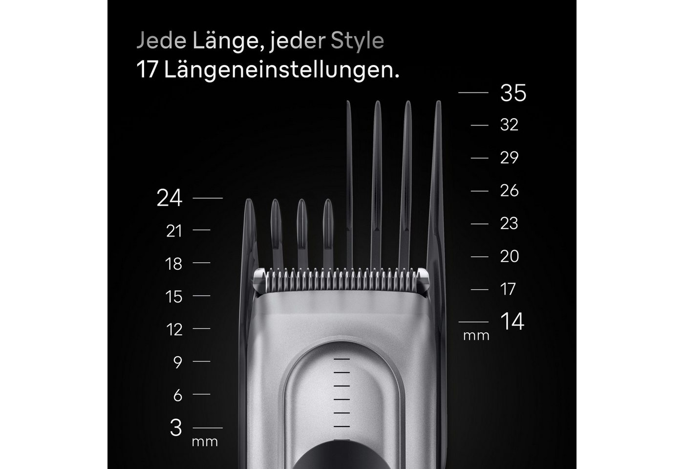Braun Haarschneider HC7590, Lebenslang scharfe Klinge, 17 Längeneinstellungen, 50 Min Laufzeit – Bild 4 von 5