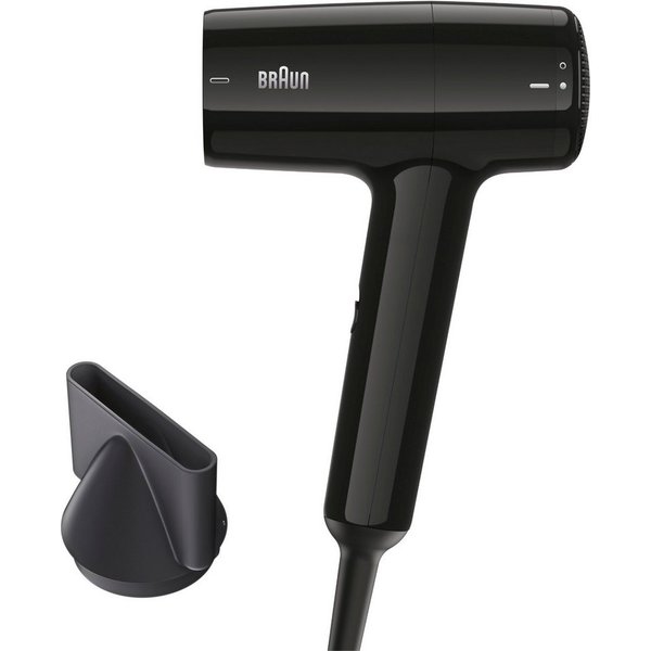 Braun Haartrockner HD1.5, kompakter und leichter Föhn, BRHD150E, 1800 W, 1800W, 3 Heiz- und Geschwindigkeitsstufen, Fön mit Aufsatz