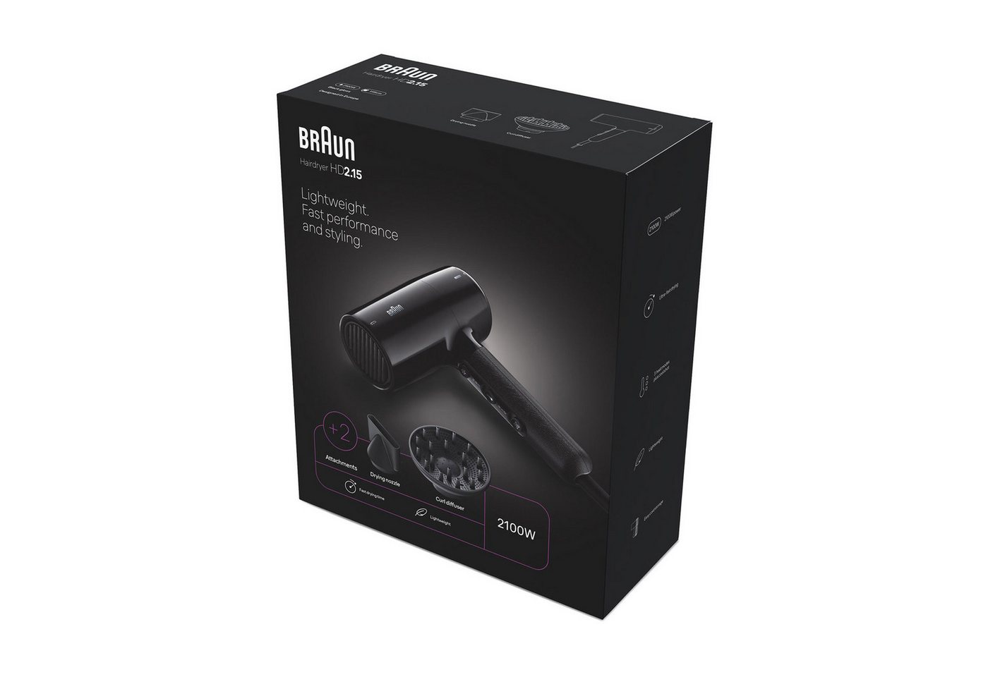Braun Haartrockner HD2.15, 3 Temperatur-/ 2 Geschwindigkeitsstufen – Bild 4 von 4