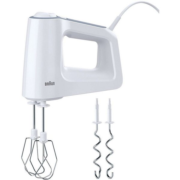 Braun Handmixer MultiMix 3 HM 3100 WH - 500 W, 5 Geschwindigkeiten + Turbo, 500 W, Vertiklae Motorausrichtung für weniger Kraftaufwand