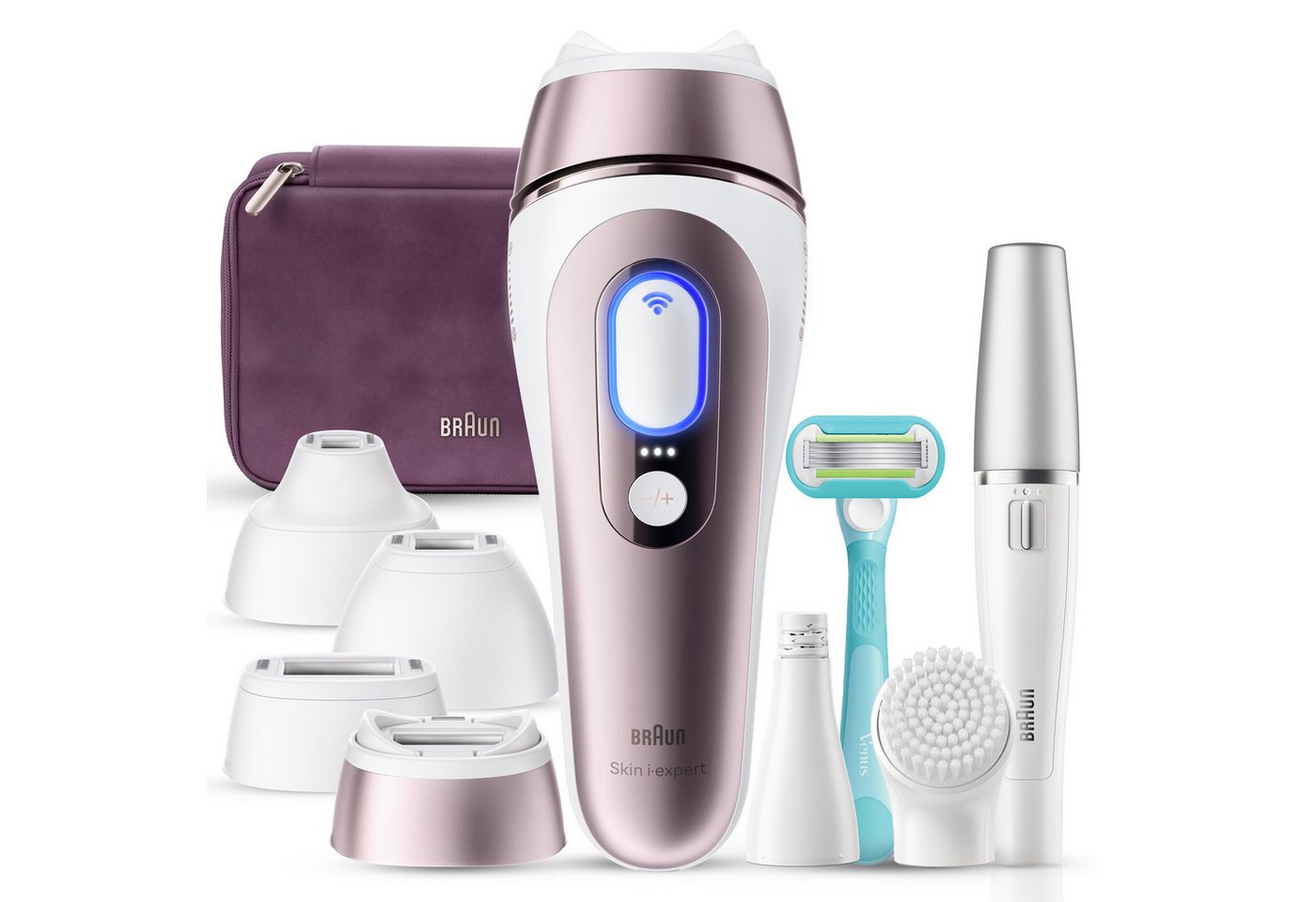 Braun IPL-Haarentferner PL7431 & Face 810, 400000 Lichtimpulse, 4 smarte Aufsätze & FaceSpa Gesichtsepilierer & Reinigungssystem – Bild 2 von 5