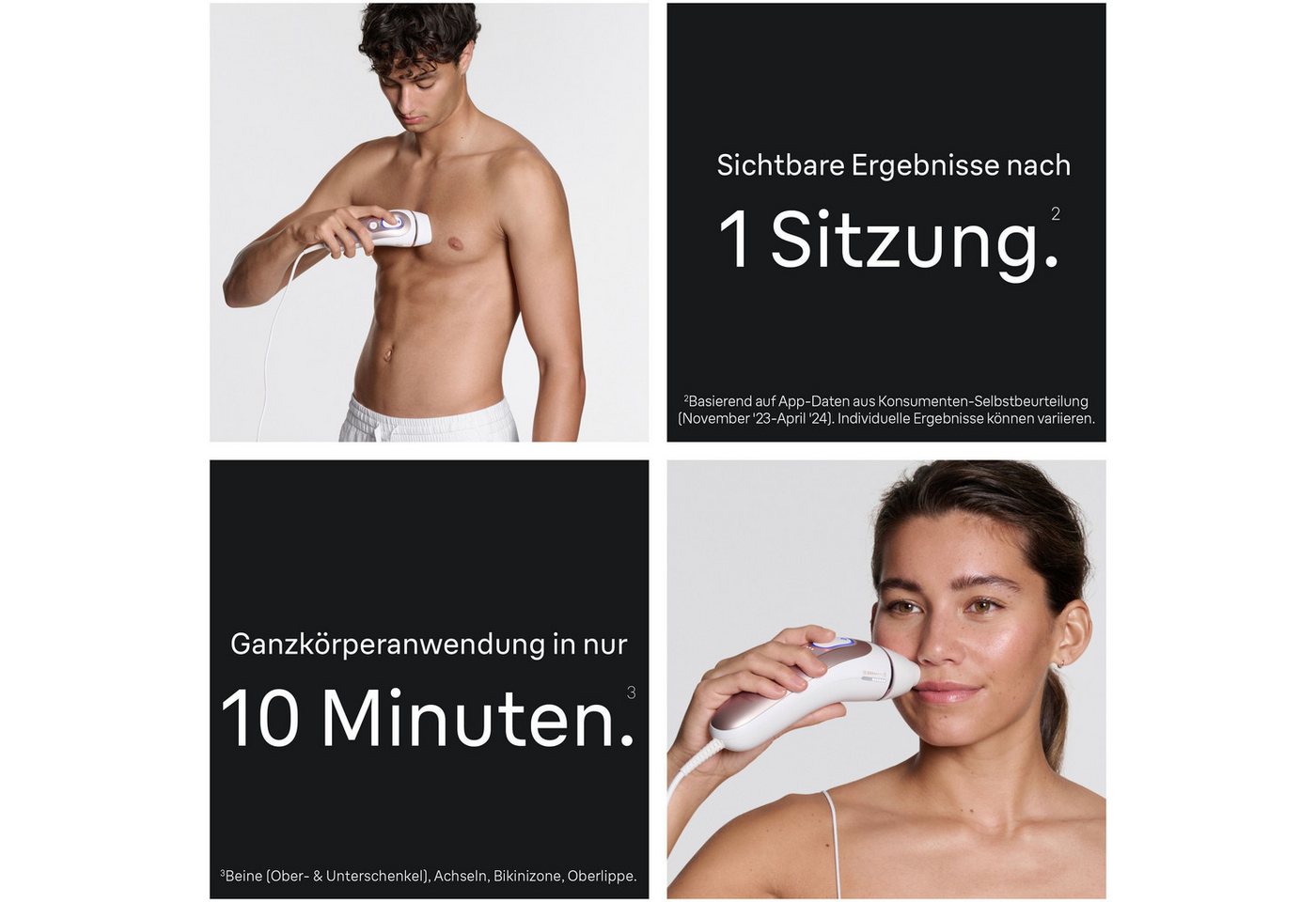 Braun IPL-Haarentferner PL7431 & Face 810, 400000 Lichtimpulse, 4 smarte Aufsätze & FaceSpa Gesichtsepilierer & Reinigungssystem – Bild 5 von 5
