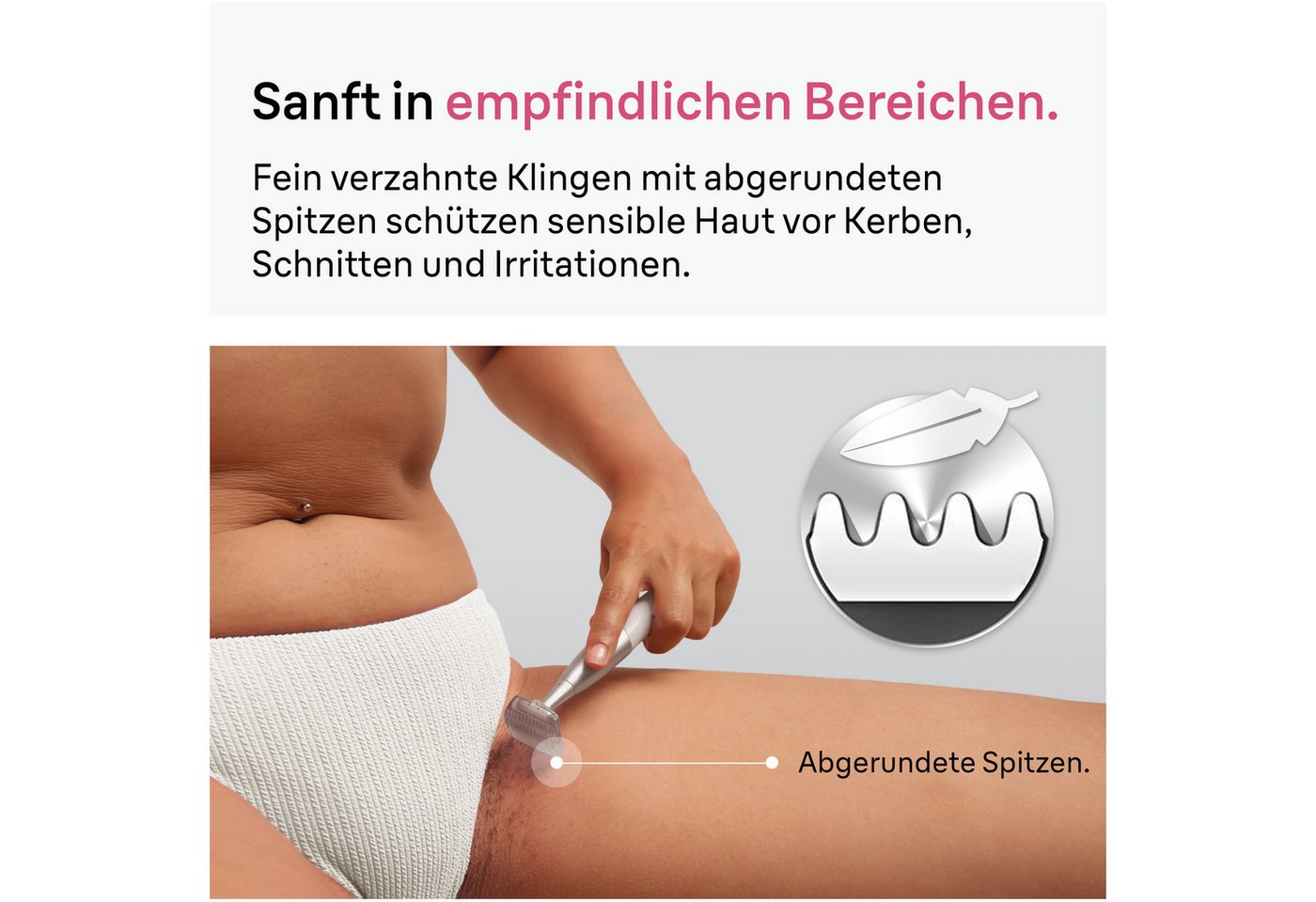 Braun Körper- und Bikinitrimmer FG1100, Silk·épil Bikini Trimmer, Präzisions-Trimmer & Styler, +4 Extras, Weiß – Bild 4 von 5